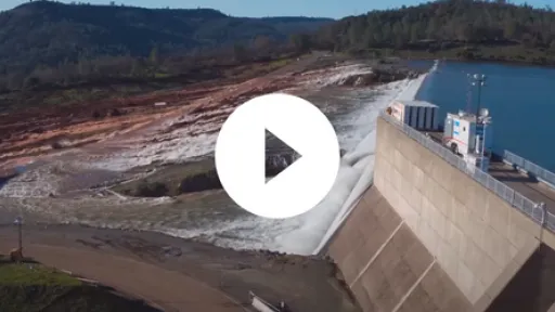 Video - Drone footage of Oroville Dam