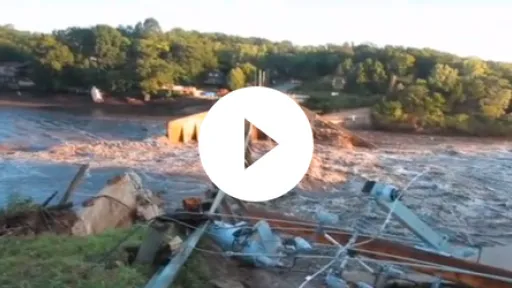 Video - Lake Delhi one day after initial dam failure