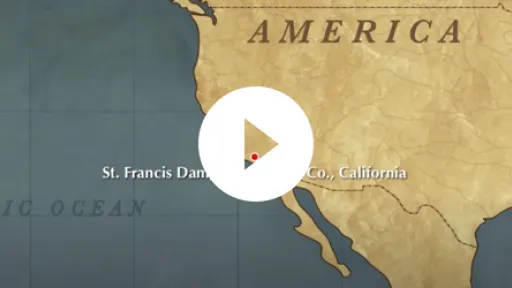 Video - Physics simulation of the St. Francis Dam