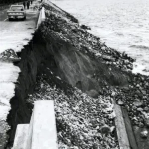 1972 windstorm damage to Kingsley Dam