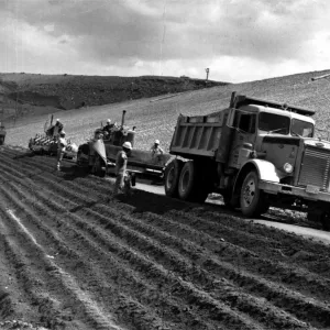 Example placement of soil cement upstream slope protection 