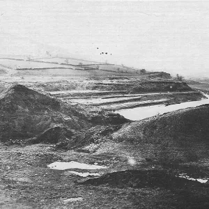 View of downstream face of Dale Dyke Dam after its breach