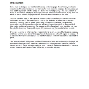 Evaluation of Seepage Conditions