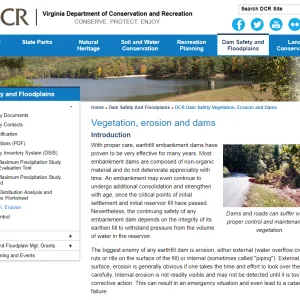 OR_DCR Dam Safety Vegetation Erosion and Dams