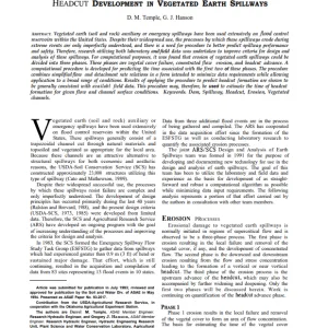 OR_Headcut Development In Vegetated Earth Spillways