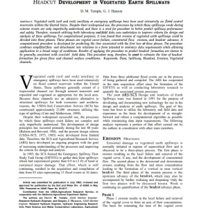 OR_Headcut Development In Vegetated Earth Spillways