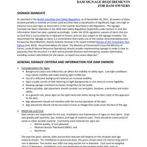 OR_Signage Requirements for Dams