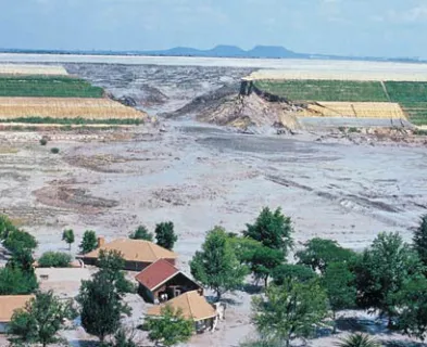 Harmony Gold Mine No. 4 tailings dam after the failure