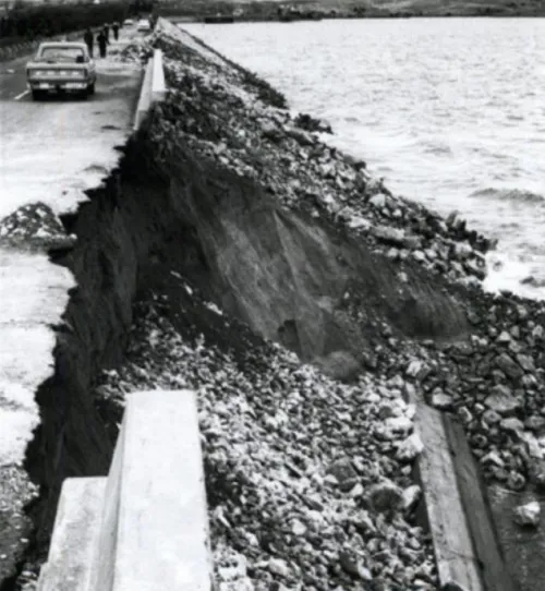 1972 windstorm damage to Kingsley Dam