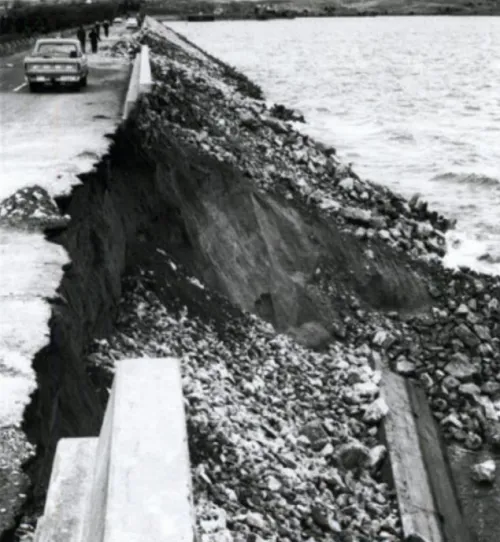 1972 windstorm damage to Kingsley Dam