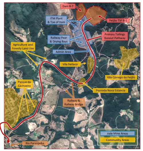 Extent of the primary downstream impact zone