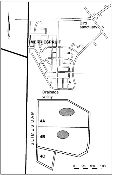 Plan view of the Harmony Gold Mine 