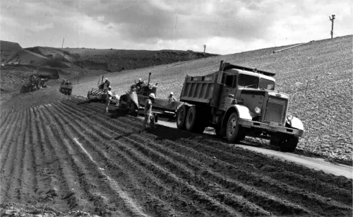 Example placement of soil cement upstream slope protection 